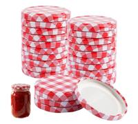 24 Unidades Tapas para Botes de Cristal de 63 mm, Herméticas Tapas Botes | Conserva Metálico para Tarros Mason, Tarros de Mermelada, Recipientes de Almacenamiento Al Vacío y Conservación de Alimentos