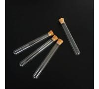 24 unids/lote 12x100mm tubos de ensayo de vidrio transparente con fondo en forma de U con tapón de corcho for tipos de cristalería de laboratorio/escuela