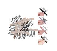 24 unids/lote peines para peluca Clips 7 dientes pinzas para peluca dientes de acero poliéster tela duradera para pelucas accesorios para pelucas herramientas (rubio)