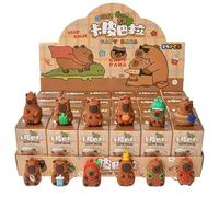 24 Unids/Set Llavero De Capibara Llavero De Animales De Dibujos Animados Mini Llaveros Bolsa Ciega Llaveros Bolsa Colgante para Niños Niñas