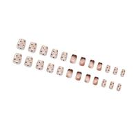 24 veces los ojos de los gatos se adhieren a las uñas de invierno cubiertas completas uñas postizas encaje francés en las uñas uñas acrílicas cortas prensa