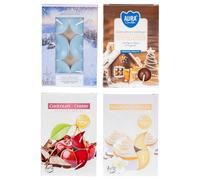 24 velas de té, 4 x 6 unidades, aroma de Navidad, vainilla y canela, manzana asada y magia de Adviento, velas decorativas, aroma de Navidad