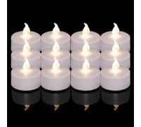 24 velas LED de té, inicio de la batería, sin llama, realista, brillante, parpadeante, lámpara de vela eléctrica, lata de larga duración, 200 horas de luz blanca cálida, bodas, fiestas, festivales,