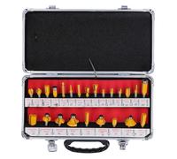 24 work of( art) Router Bit Set 8mm Shank, Woodworking Milling Kit, Tungsten Steel Alloy Router Bits for Trimming Grooving Chamfering, Includes Aluminum Storage Box and Wrench,