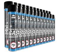 24 x AAB Spray de Aire Comprimido 750ml - Limpiar Teclados, Ordenadores, Copiadoras, Cámaras, Impresoras y Otros Equipos Eléctricos, Efectividad Limpieza sin CFC's, Eliminación de Polvo, PC