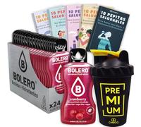 24 x Bebida Bolero ARANDANO ROJO Hidratante Sin Azucar (24x9 grs) + 50 Pepitas Saludables para una vida más sana by Cia&Co + 1 Botella mezcladora shaker exclusiva Cia&Co (500 ml)
