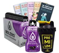 24 x Bebida Bolero BAYAS DE ACAI Hidratante Sin Azucar (24x9 grs) + 50 Pepitas Saludables para una vida más sana by Cia&Co + 1 Botella mezcladora shaker exclusiva Cia&Co (500 ml)