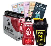 24 x Bebida Bolero BAYAS DE GOJI Hidratante Sin Azucar (24x9 grs) + 50 Pepitas Saludables para una vida más sana by Cia&Co + 1 Botella mezcladora shaker exclusiva Cia&Co (500 ml)