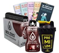 24 x Bebida Bolero CEREZA COLA Hidratante Sin Azucar (24x9 grs) + 50 Pepitas Saludables para una vida más sana by Cia&Co + 1 Botella mezcladora shaker exclusiva Cia&Co (500 ml)