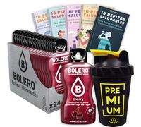 24 x Bebida Bolero CEREZA Hidratante Sin Azucar (24x9 grs) + 50 Pepitas Saludables para una vida más sana by Cia&Co + 1 Botella mezcladora shaker exclusiva Cia&Co (500 ml)