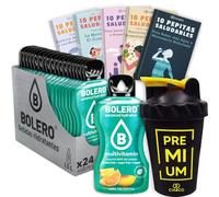 24 x Bebida Bolero MULTIVITAMINAS Hidratante Sin Azucar (24x9 grs) + 50 Pepitas Saludables para una vida más sana by Cia&Co + 1 Botella mezcladora shaker exclusiva Cia&Co (500 ml)
