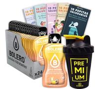 24 x Bebida Bolero PINA COLADA Hidratante Sin Azucar (24x9 grs) + 50 Pepitas Saludables para una vida más sana by Cia&Co + 1 Botella mezcladora shaker exclusiva Cia&Co (500 ml)