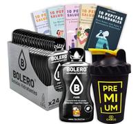 24 x Bebida Bolero RON Hidratante Sin Azucar (24x9 grs) + 50 Pepitas Saludables para una vida más sana by Cia&Co + 1 Botella mezcladora shaker exclusiva Cia&Co (500 ml)