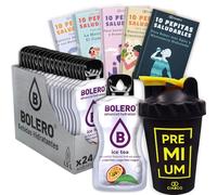 24 x Bebida Bolero TE HELADO DE FRUTA DE LA PASION Hidratante Sin Azucar (24x9 grs) + 50 Pepitas Saludables para una vida más sana by Cia&Co + 1 Botella mezcladora shaker exclusiva Cia&Co (500 ml)