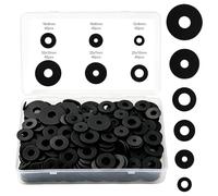 240 arandelas de goma, 6 diámetros, 12 mm, 16 mm, 18 mm, 20 mm, 25 mm, 30 mm, planas, de nailon, arandelas espaciadoras redondas, arandelas de seguridad, surtido de fijaciones