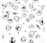 240 diamantes de imitación para coser, cristales de boda 3-10 mm con parte trasera plana, piedras transparentes, geométricos para costura