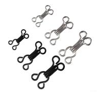 240 Pairs Hook and Eye Clasps 3 Sizes Metal Black Silver(240pcs) | 240 pairs total, 3 mixed sizes, black and silver colors, para versatile para for light and dark fabrics, essential sewing kit
