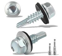 240 pcs Tornillos Autotaladrantes 4,8 x 16MM Tornillos Roscachapas 2 Vaso Taladro Tornillo Panel Sandwich Tornillos Autorroscantes Metal para Panel Sandwich Tejado Chapas Metalicas Aluminio (Plata)