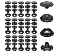 240 Piezas Corchetes de Presión Tornillo, BetterJonny Botones de Presion 15MM Kit de Cierres a Presión de Metálico Snap Button Kit para Cuero Chaquetas Jeans, Negro
