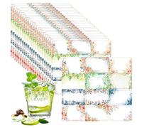240 Piezas Etiquetas Floral Etiquetas De Mermelada Pegatinas Para Tarros De Mermelada Para Bolsas De Congelador, Tarros De Mermelada Y Frascos De Conserva, 40 X 60 Mm
