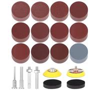 240 Piezas Papel de Lija 50 mm Grano 60 80 100 180 240 400 600 800 1000 1200 2000 3000, Kit de Almohadilla de Disco de Lijado Traer Discos Autoadhesivos y Bielas para Lijadora Angular, Pulidora
