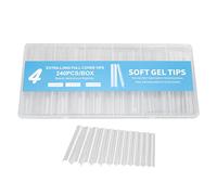 240 Piezas Puntas de Uñas Postizas, Long Puntas de Uñas Acrílicas Transparentes, Uñas Falsas Acrílico Nails Tips, Natural Uñas Soft Gel para Mujeres Arte Uñas Salones de Uñas DIY