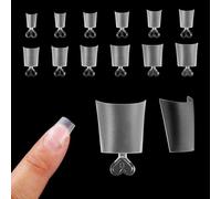 240 puntas de uñas cortas, acrílicas, semifalsas, puntas de uñas postizas para uñas de gel con mango, juego de 15 tamaños para salones de uñas de bricolaje