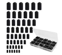 240 Pzas Protectores de Rosca de Tornillo, Negro Tapones de Extremo de Goma Redondos, Tapas de Goma Φ 2-10mm PVC Tapa de Plásticos Flexible, para Pernos de Varilla（11 Tamaños）