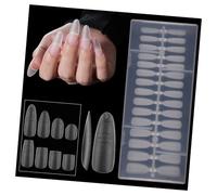 240 uñas mate con barra de presión, medidas calibradas, escalera corta, ovalada, forma opcional, no brillante, falsa profesional