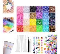 24000PC Bedazzling Kit Rhinestones, 2026 Upgraded Colorful DIY Resin Rhinestone Kit, Resin Jelly Rhinestones for Bedazzling, Multicolor 3mm Flatback Gems, for Nail Art, Crafting (24000pcs)