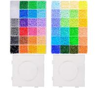 24000Pzs Cuentas Planchar Hama Beads, BetterJonny 2,6mm Cuentas para Planchar Abalorios Cuentas Fusibles de 48 Colores Set con 2 Tableros para Adultos y Aficionados al Trabajo Manual (A)