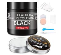 240g Reparador Cuero con 100ml Cuidado de Cuero,Negro Cuero Liquido Reparador Pintura para Cuero para Reparar el Desgaste y las Marcas en Sofás,Vinilo,Asientos de Automóvil y Zapatos de Cuero