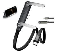 240W Braided Fast Charge Cable with Built-in Phone Stand, Foldable Durable USB-C Cord 90 Degree USB C Cable Right Angle Multi-Functional Charger Cord (# 1.5m)