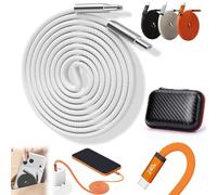 240W Magnetic Self-Winding Type-C Cable, Ultra-Durable Braided Flat Design - Tangle-Free Fast Charging, Self-Winding Fast Charging Cord, Data Transfer Chargings for Laptop/Tablet/Phone (White)