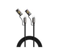 240W USB Type-C Charging Cable with Cigarette Lighter & Flashlight, 4-in-1 Fast Charging Cable for Car Outdoor Camping