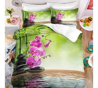 240X260Cm Ropa De Cama + 2 Fundas De Almohada 40X75 Funda Nordica Cama 180 Zen Microfibra Cómodo Y Duradero