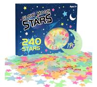 241 calcomanías 3D que brillan en la oscuridad, estrellas 3D que brillan en la oscuridad para decoración de pared, habitación para adolescentes, niñas, niños, fiestas, regalo de cumpleaños (multicolor