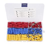 244 conectores de cable de terminal, hembra macho a tope rojo azul amarillo, para taller de garaje en casa, 22-16 AWG 16-14 AWG 12-10 AWG reparaciones eléctricas, aceite de