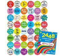 2448 piezas de Pegatina Motivacional como recompensa, en forma de Confeti. Mega Pack en 48 diseños (versión inglesa 2.5 cm de diámetro)