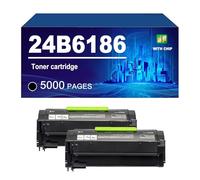 24B6186 Cartucho De Tóner Compatible para Lexmark M3150 Y XM3150 Impresoras, con Un Rendimiento De hasta 5000 Páginas.,Black-2 Pack