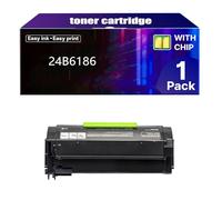 24B6186 Cartucho de Tóner con Chip de Alto Rendimiento para Lexmark 24B6186, Compatible para Lexmark M3150 XM3150 Impresoras Láser (16 000 páginas),Black-1 Pack