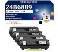 24B6889 Cartucho de Tóner Compatible con Chip para Lexmark M1246 XM1246 Impresoras, Alto Rendimiento 21000 Páginas, Impresión Nítida,Black-4 Pack