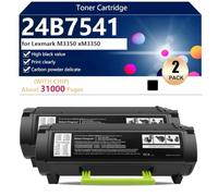 24B7541 Cartucho de Tóner Compatible para Lexmark M3350 xM3350 Impresoras, Alto Rendimiento 31000 Páginas, Impresión Nítida,Black-2 Pack