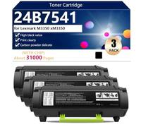 24B7541 Cartucho de Tóner de Alta Capacidad para Lexmark M3350 xM3350 Impresora, Impresión de Alta Definición, 31000 Páginas,Black-3 Pack