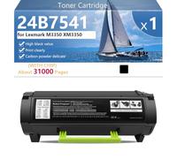 24B7541 Cartuchos de Tóner Compatibles con Chip para Lexmark M3350 XM3350 Impresora, Alto Volumen de Impresión 31000 Páginas,Black-1 Pack