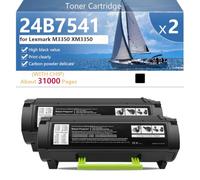 24B7541 Cartuchos de Tóner de Repuesto con Chip para Lexmark M3350 XM3350 Impresora, Alto Volumen de Impresión,Black-2 Pack