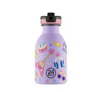 24BOTTLES Kids Botella Agua Niños Acero Inox con Pajita 250ml Music Friends | Hermética, Acero Inoxidable, Libre de BPA, Ultraligera No Térmica, Para Niña y Niño, Escuela Primaria y Guardería