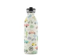 24BOTTLES KIDS - Botella de 500 ml de acero inoxidable, botella con tapón 100% hermético ultraligera, botella de gimnasio sin BPA, botellas ecológicas de diseño italiano [no térmica], Adventure