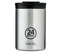24Bottles Travel Tumbler - Botella Agua Acero Inoxidable 350ml, Botella Termica 6H Caliente 12H Frío para Viaje y Oficina, Vaso Termo Cafe para Llevar 100% Hermético, Cantimplora Termica Brushed Steel