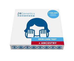 24Genetics Test Adn Dermagenético, Incluye Test Adn Ancestros Gratis, Analiza como Afecta tu Genetica a tu Piel, Hidratacion, Elasticidad, Oxidacion, Prueba Adn Desde Casa